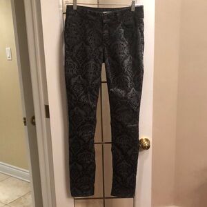 Black Patterned Grey Pants